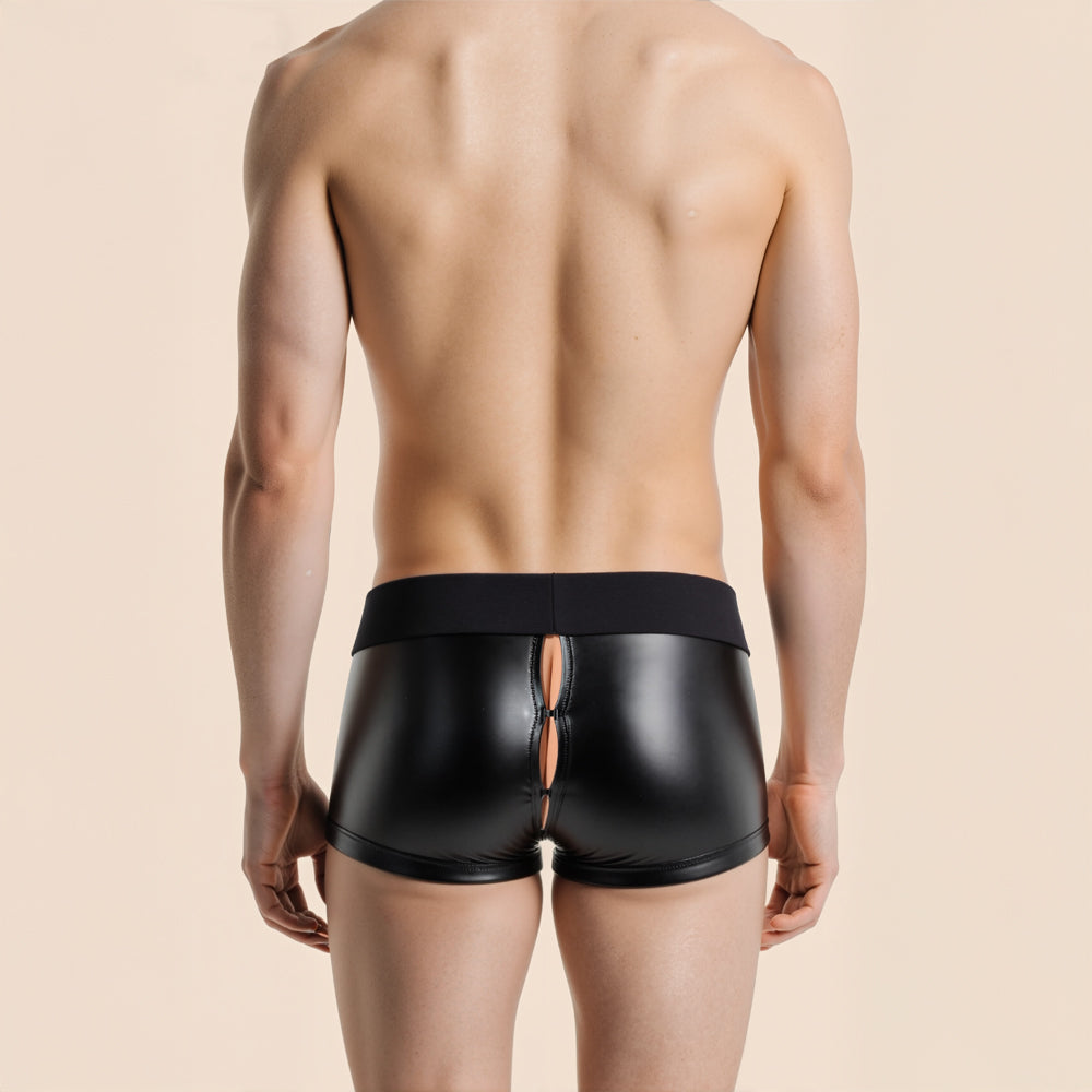 Boxer simili cuir ouvert Ugo Passage du désir lingerie