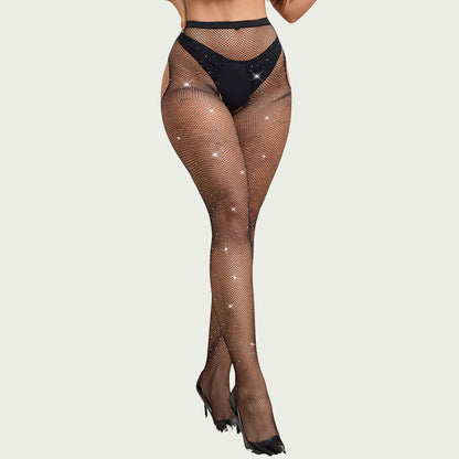 Collants ouverts résille à strass OhYeah - Collants ouverts résille à strass OhYeah