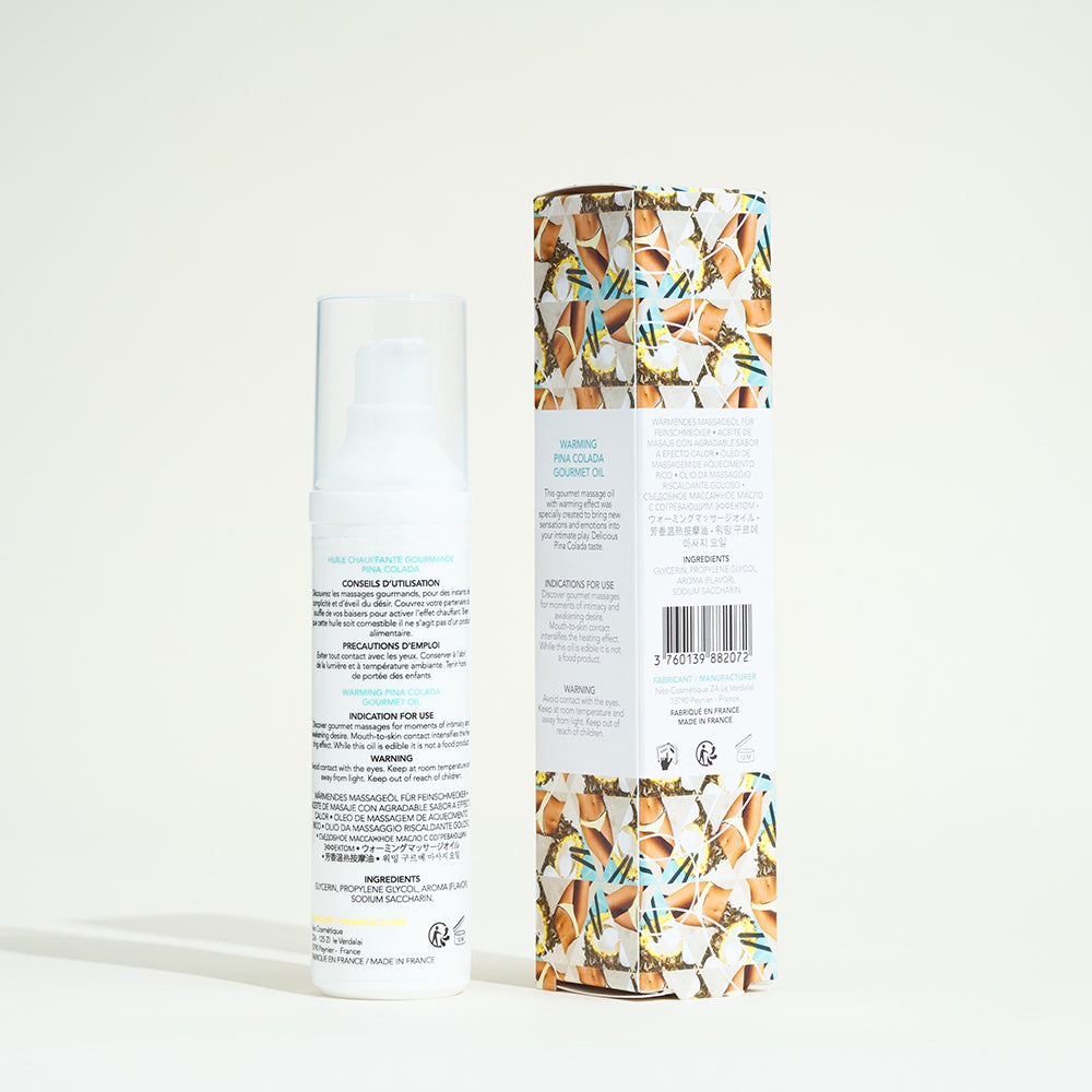 Huile de massage comestible et chauffante Exsens - Piña colada