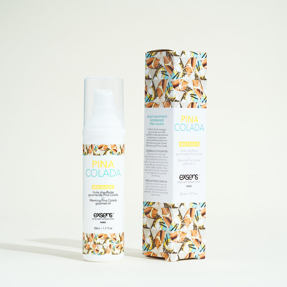 Huile de massage comestible et chauffante Exsens - Piña colada