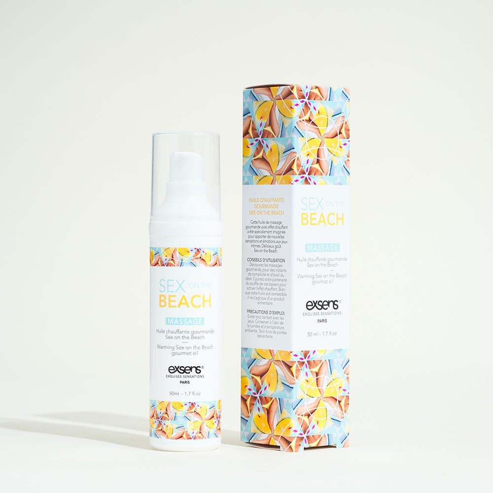 Huile de massage comestible et chauffante Exsens - Sex on the beach