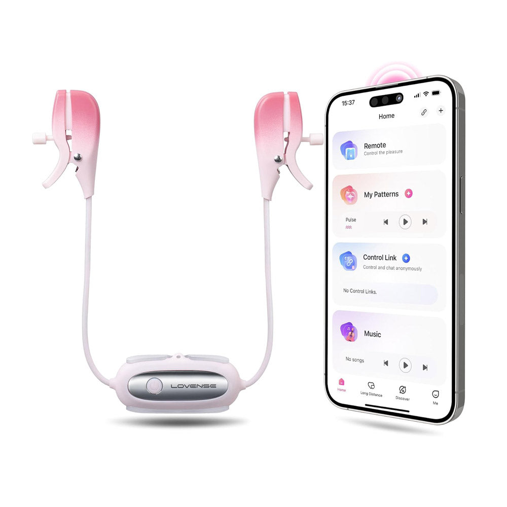 Pinces à seins vibrantes connectées Gemini de Lovense