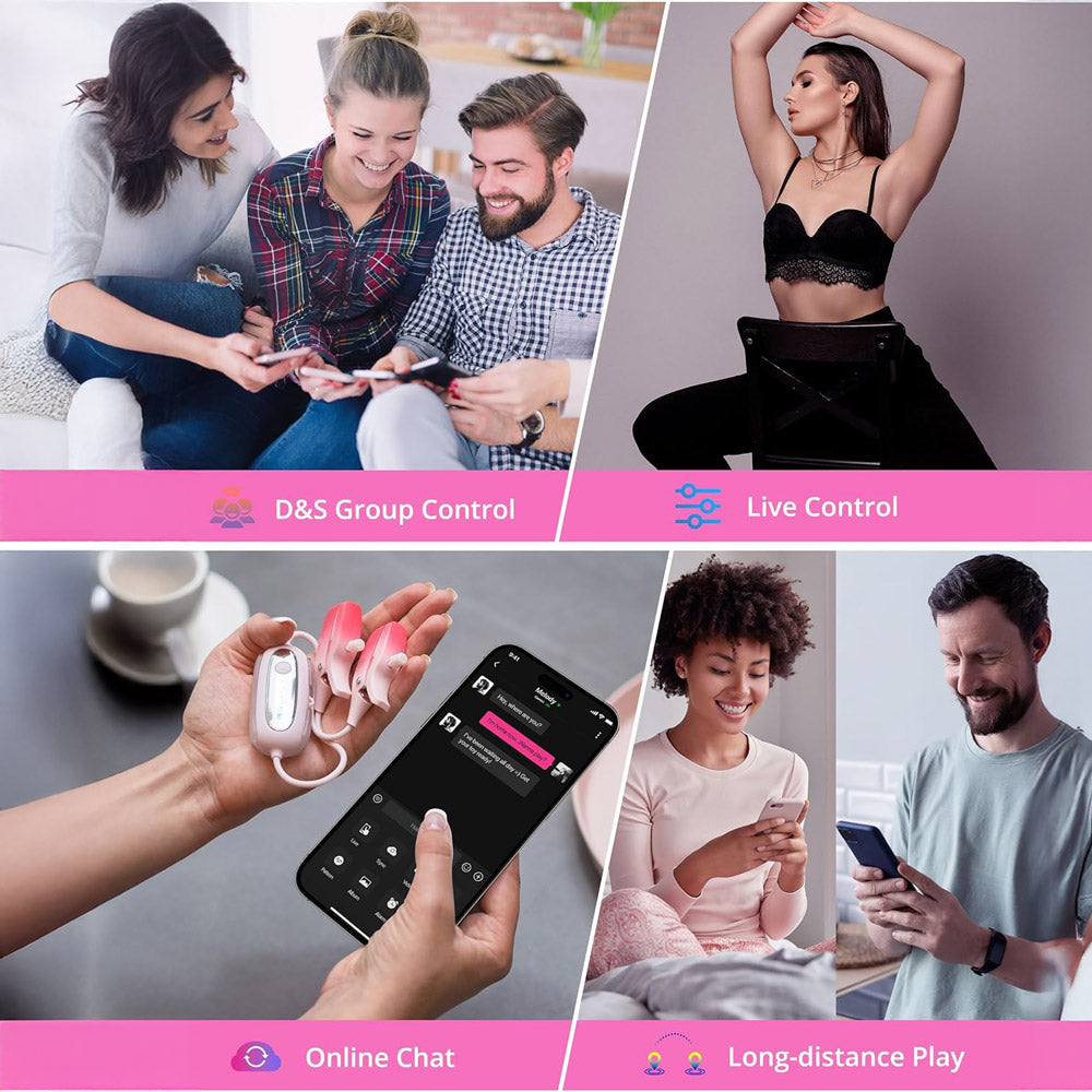 Pinces à seins vibrantes connectées Gemini de Lovense