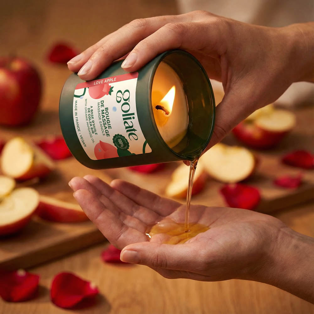 Bougie de massage bio parfum intense - Pomme
