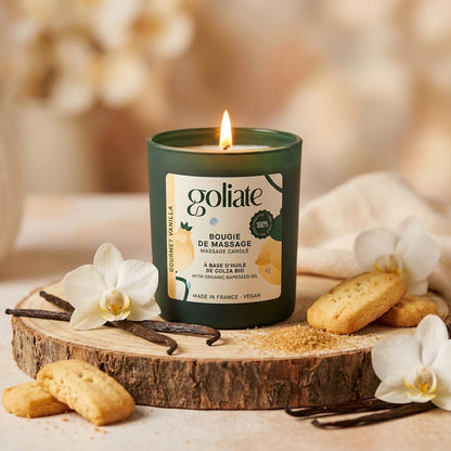 Bougie de massage bio parfum intense - Vanille