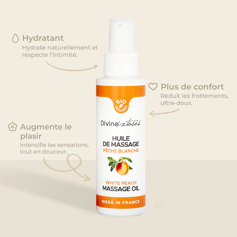 Huile de massage gourmande Pêche blanche