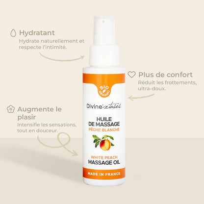 Huile de massage gourmande Pêche blanche