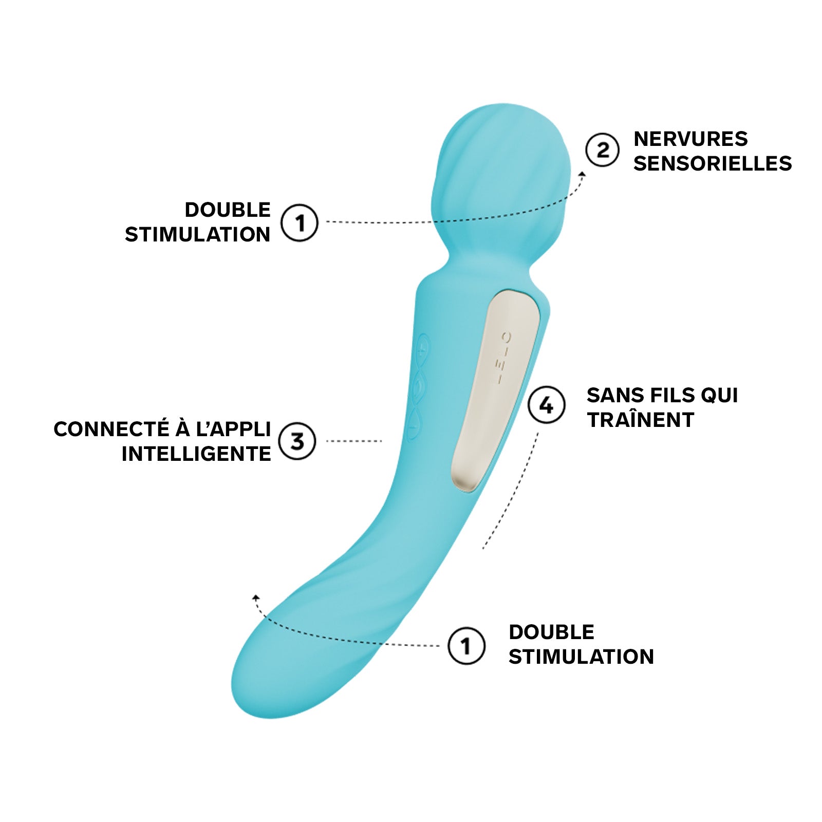 Wand 2-en-1 Switch de Lelo - Bleu