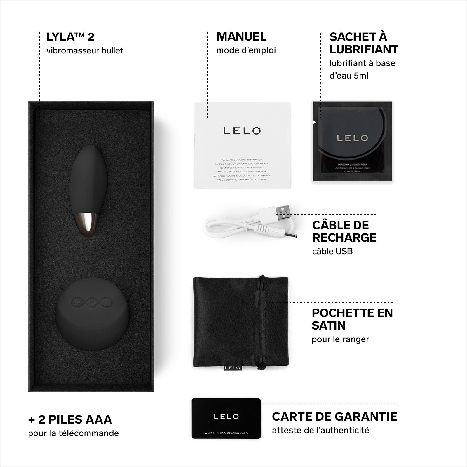 L'oeuf vibreur Lyla 2 de Lelo - Noir