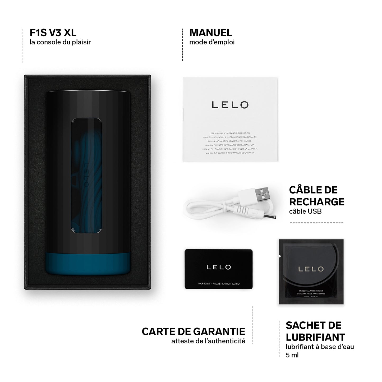 F1S V3 de Lelo Masturbateur contrôlé par IA - Bleu