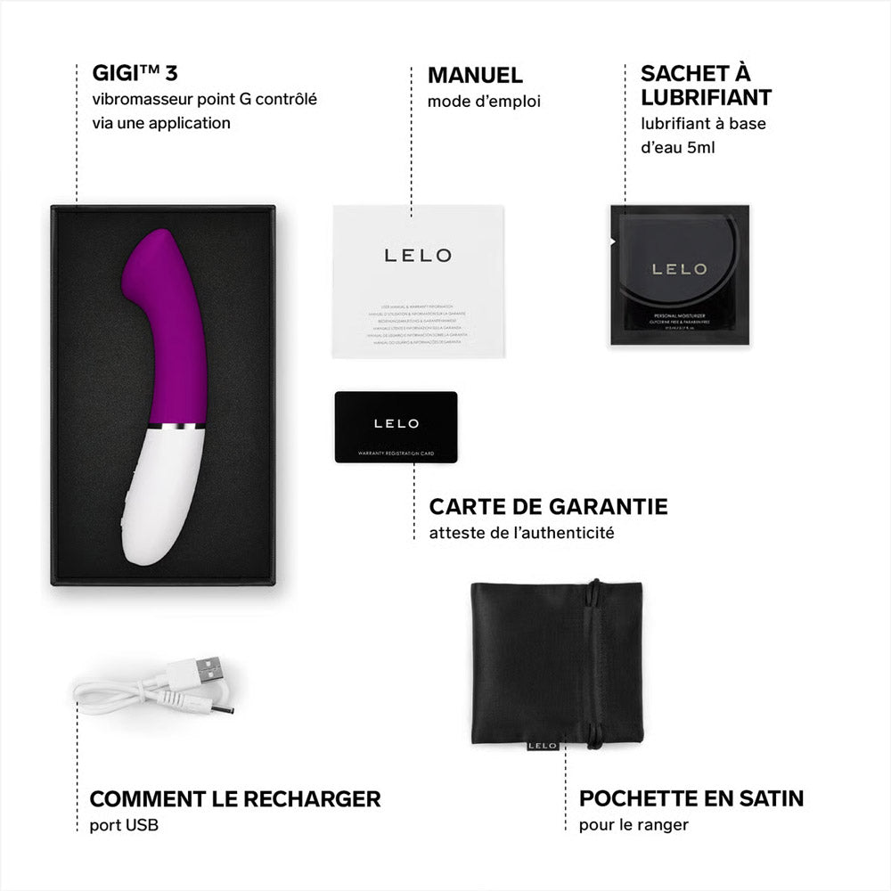 Vibro point G connecté Gigi 3 de Lelo - Rose