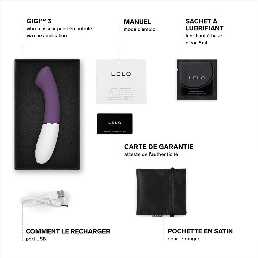 Vibro point G connecté Gigi 3 de Lelo - Violet