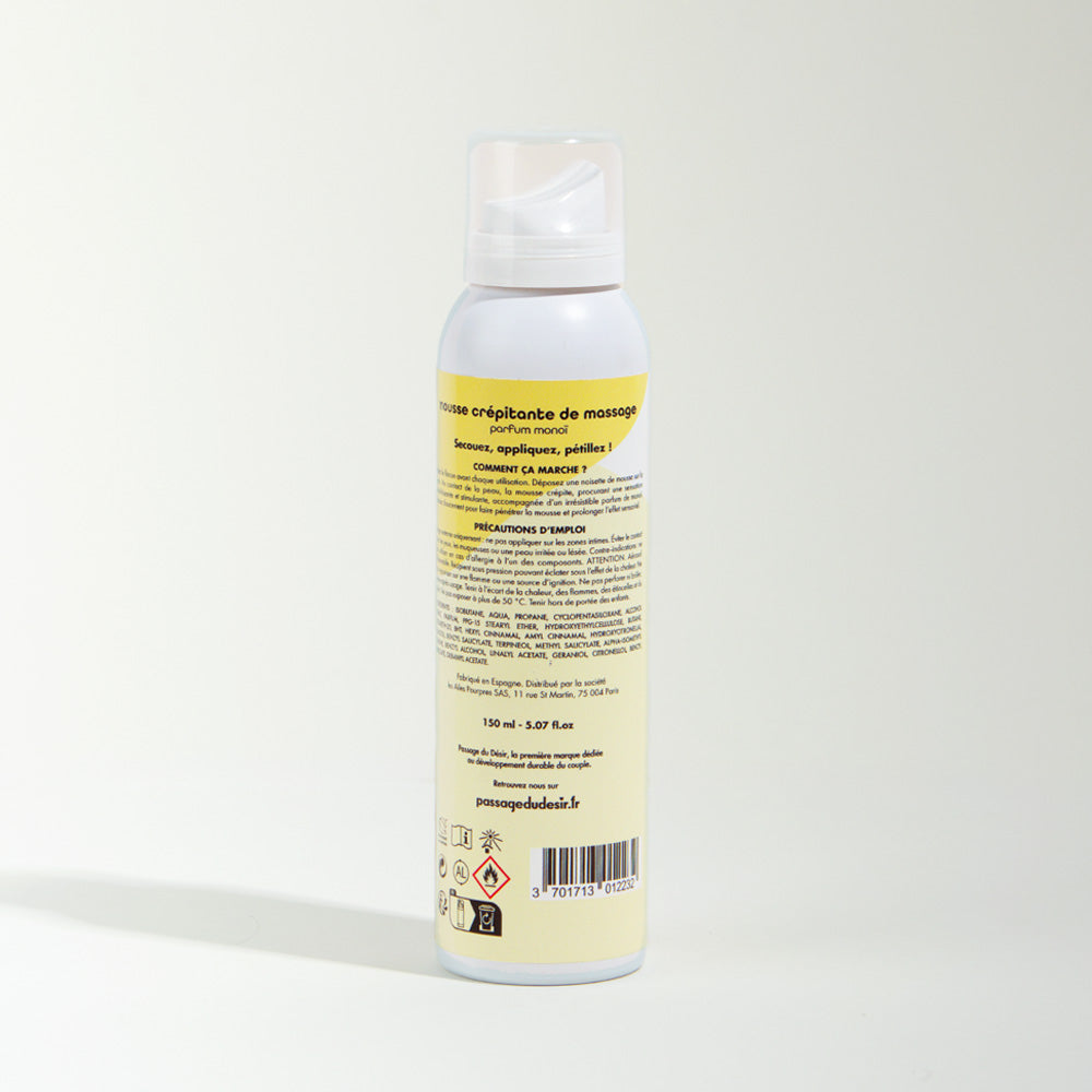 Mousse de massage crépitante et hydratante - Monoï
