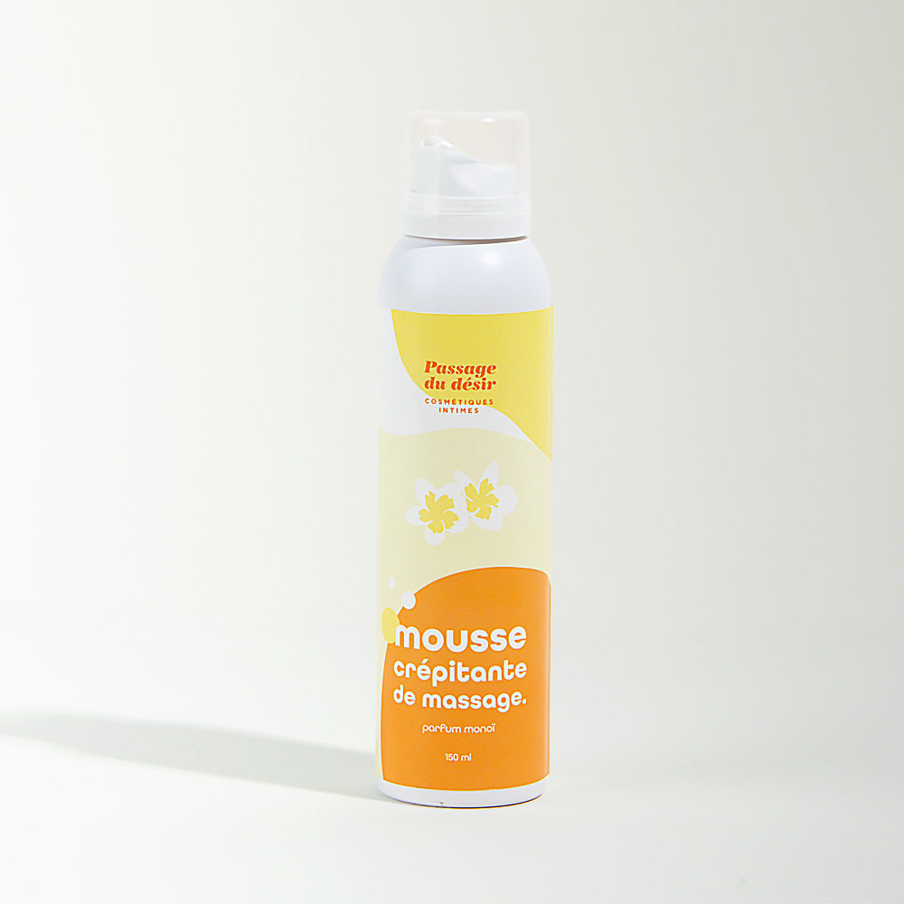 Mousse de massage crépitante et hydratante - Monoï