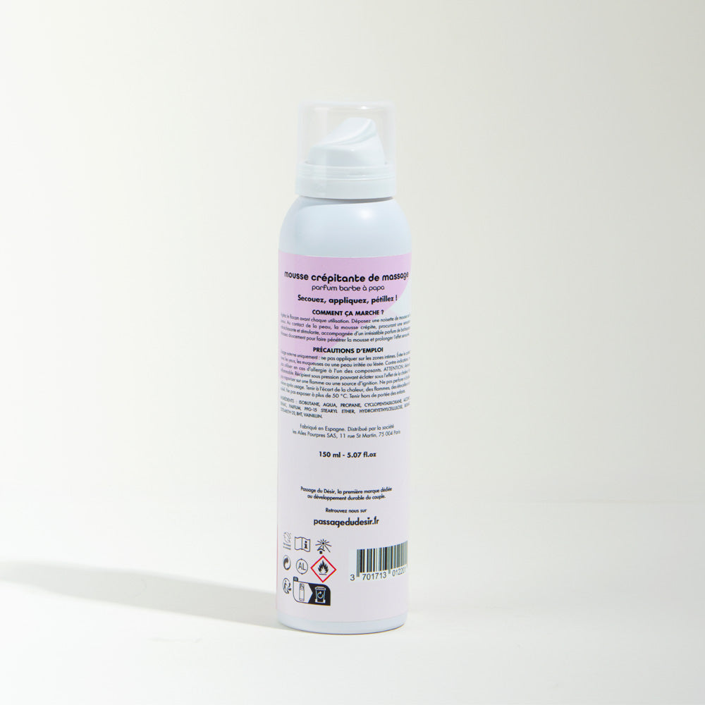 Mousse de massage crépitante et hydratante - Barbe à papa