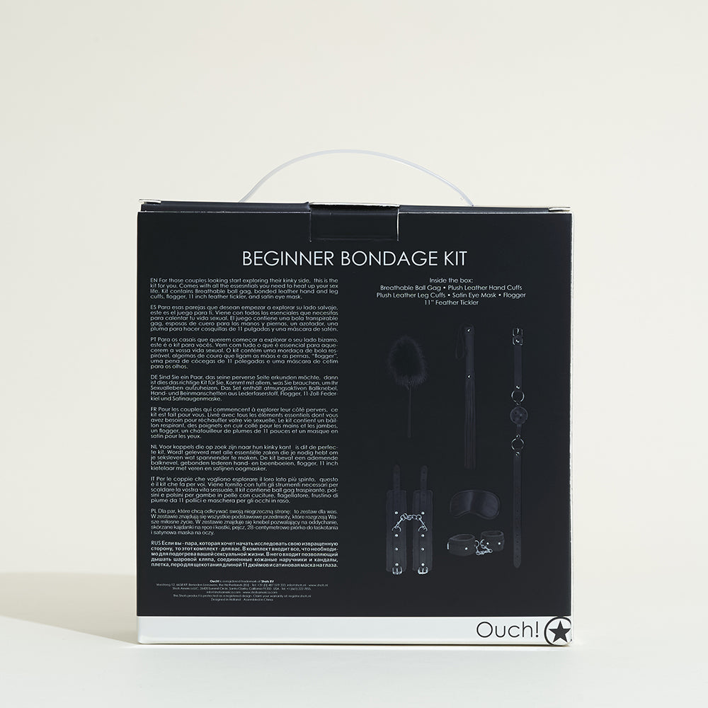 Kit de bondage débutant 6 pièces - Noir