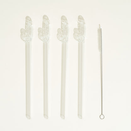 4 pailles zizi écologiques en verre