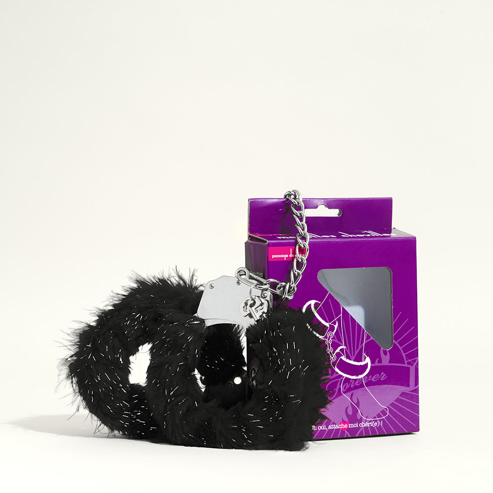 Menotte chevilles fourrure - Noir