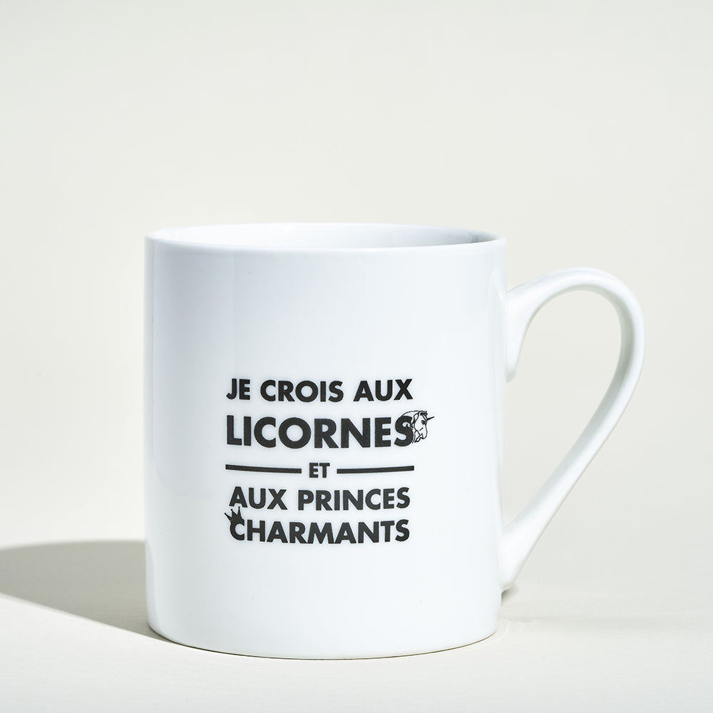Mug "Je crois aux licornes et aux princes charmants"