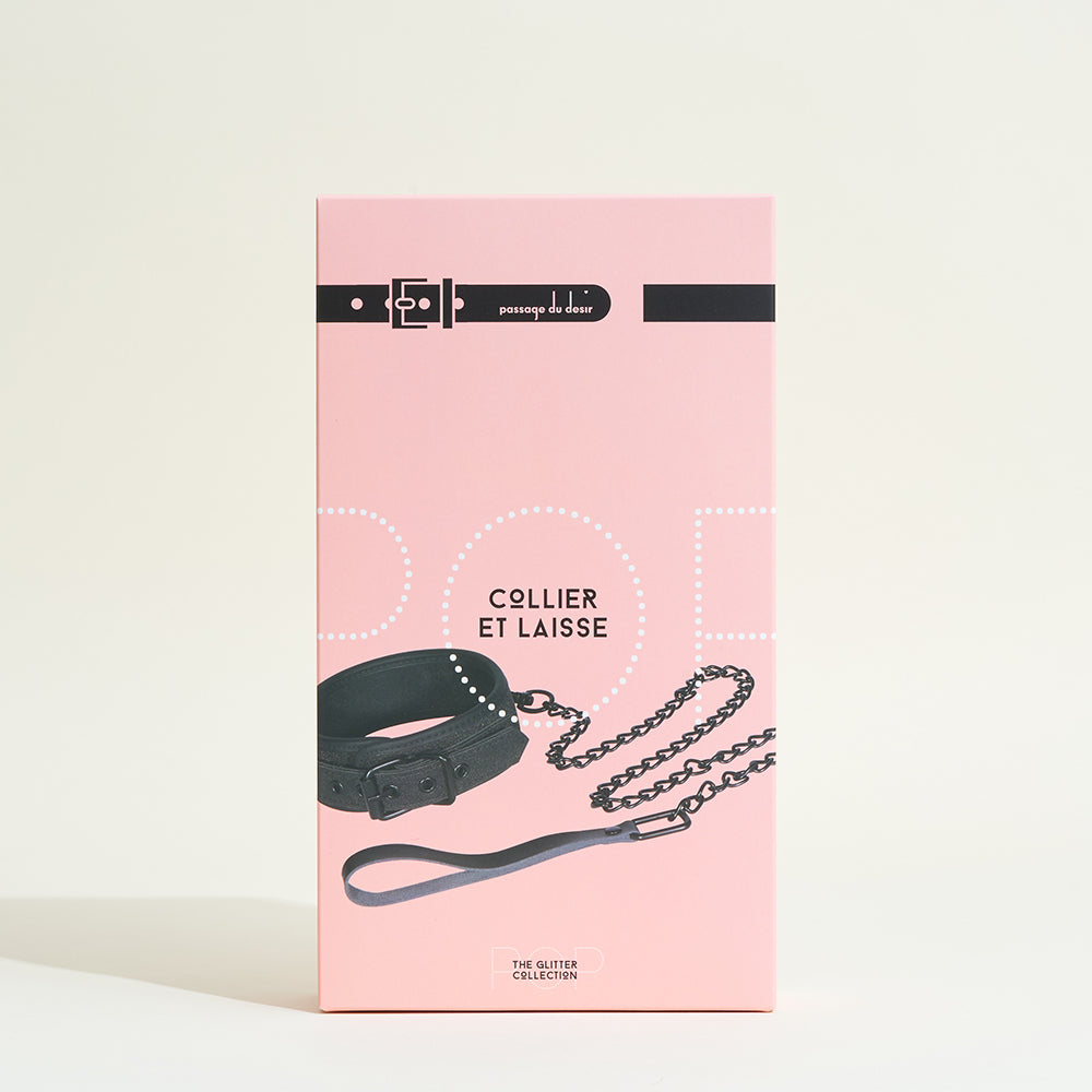 Collier et laisse Pop - Noir pailleté