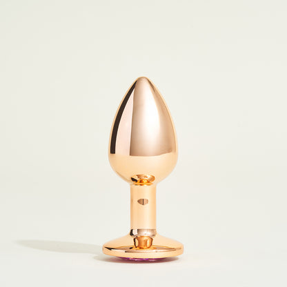 Plug métal bijou Steel Cristal Rose - S