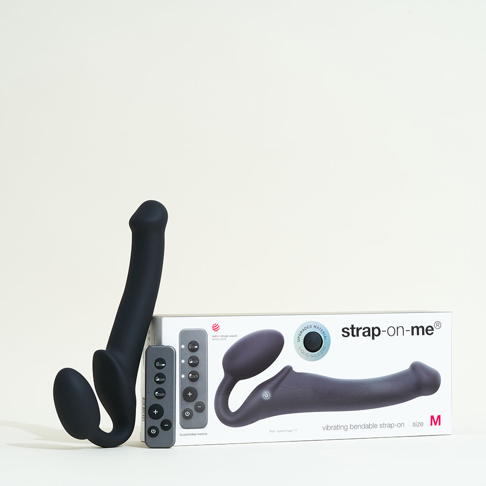 Strap On vibrant 3 moteurs - Noir