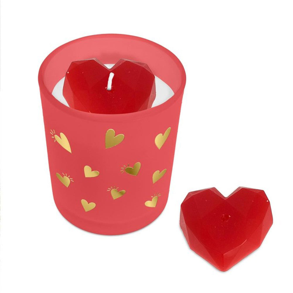 Bougie Rouge Cœurs