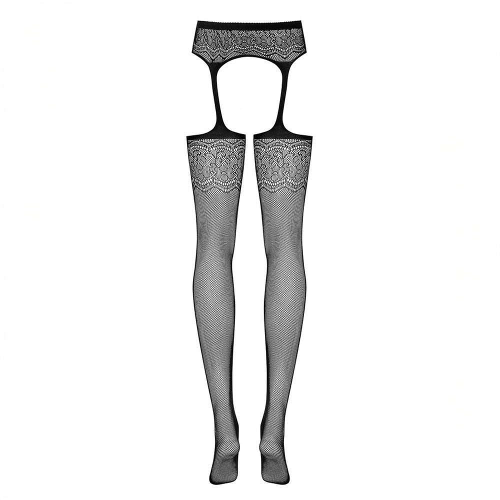 Collants effet porte-jarretelles floral Obsessive - Collants effet porte-jarretelles floral Obsessive