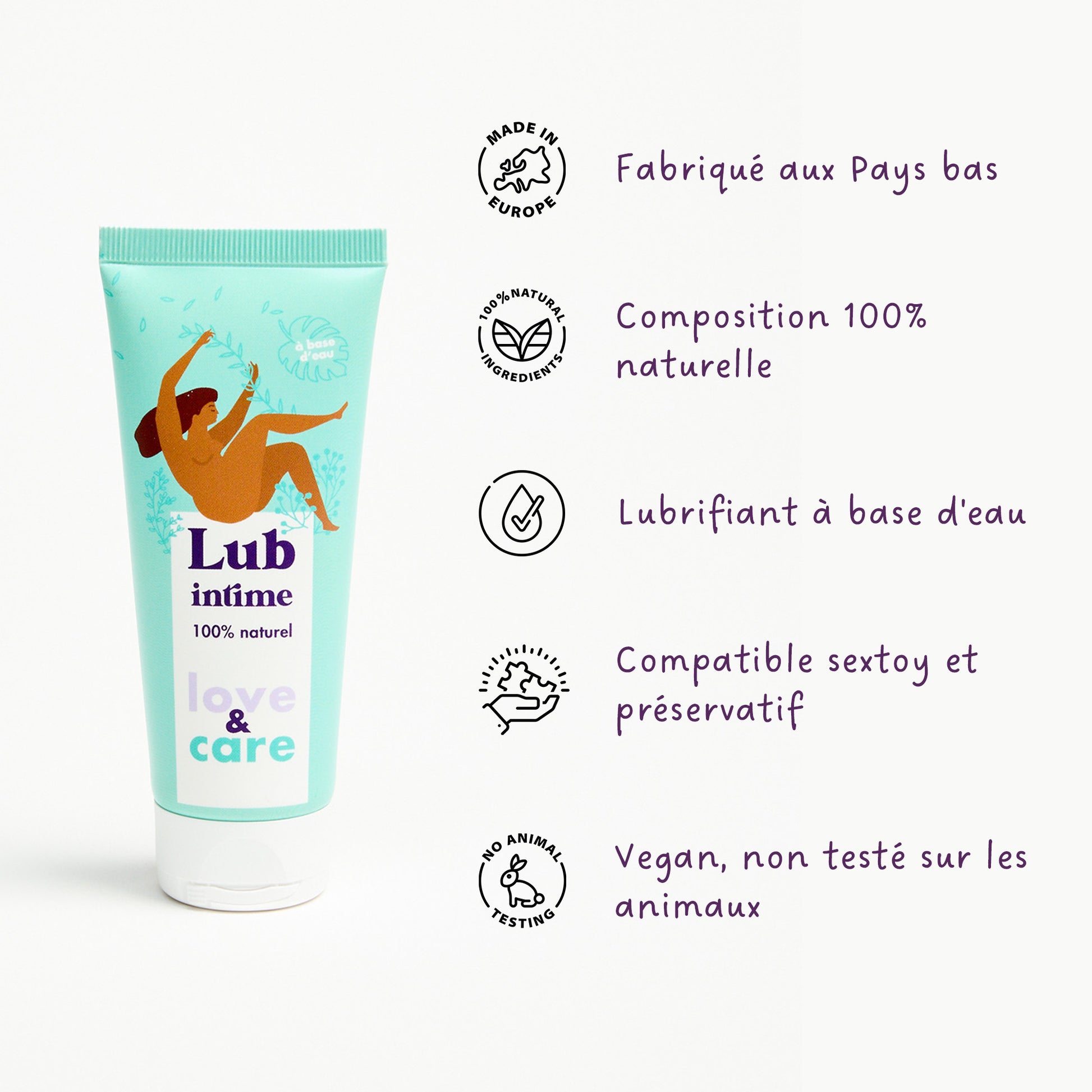 Lubrifiant 100% naturel Love and Care - 50 ml