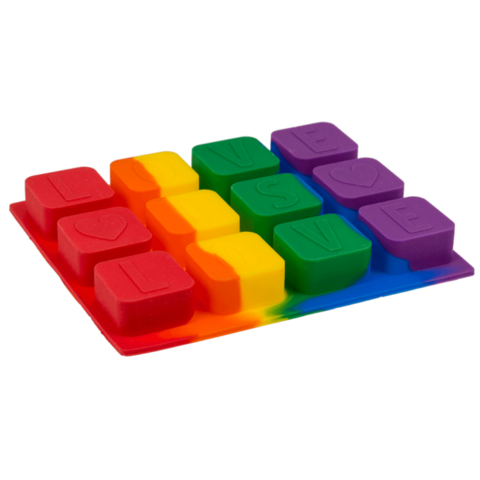 Bac à glaçons silicone arc-en-ciel